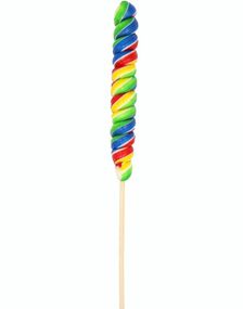 Candy Realms Rainbow Twist Lollipop - Regnbuefarget Spiralformet Kjærlighet på Pinne 80 gram