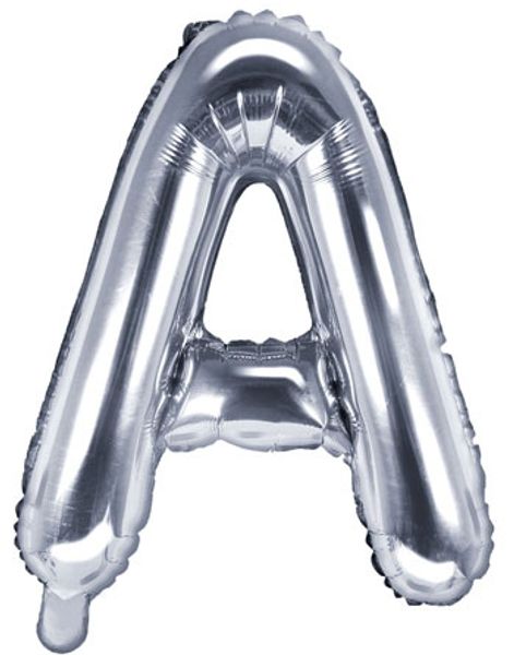 Bokstaven A - Silverfärgad 35 cm Folieballong