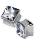 Fyrkantig Piercing Plugg med Klar Diamant