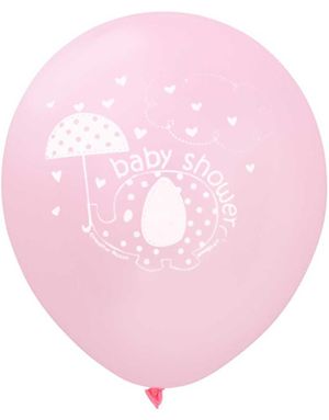 8 st Ballonger 30 cm - Babyshower Pink Elephant