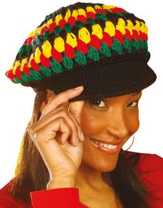 Stickad Rastafari Mössa