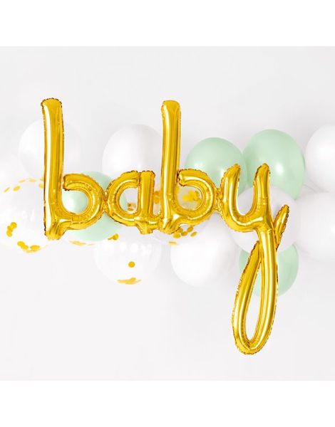 Baby - Gullfarget Folieballong 75,5x73,5 cm