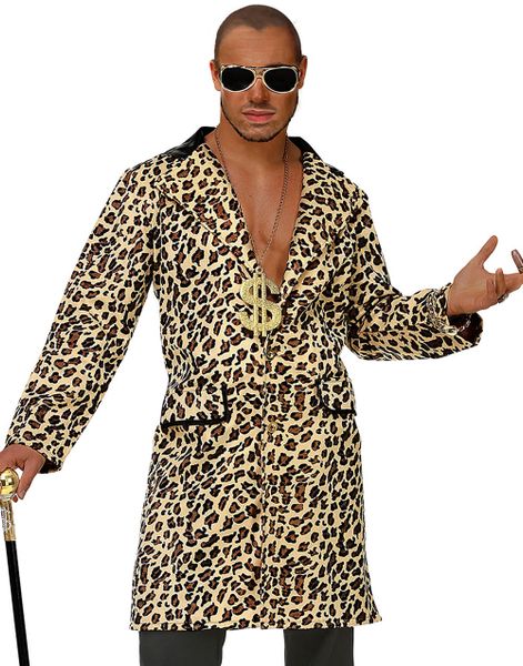 Leopardmönstrad Pimp Maskeradjacka (Herr)