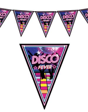 3 Meter Banner med Vimpler 20x30 cm - Disco Fever