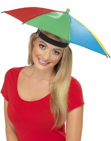 Regnbågsfärgad Paraply Hatt