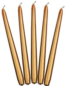 10 stk Gudfärgade Metalliska Kronljus 24 cm