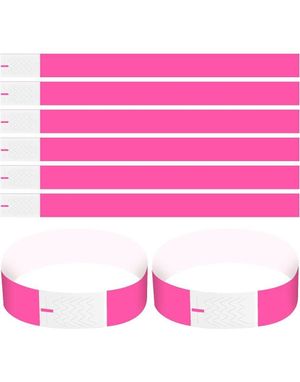 1000 stk Tyvek Festivalarmbånd / Entrearmbånd - Neon Rosa