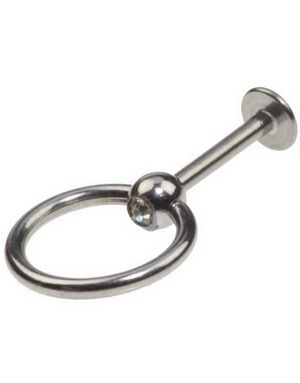 Labrett med Klar Sten och Slavring - 1,2 x 8 mm
