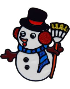 Snögubbe Fönsterdekoration 13,5 x 11,5 cm
