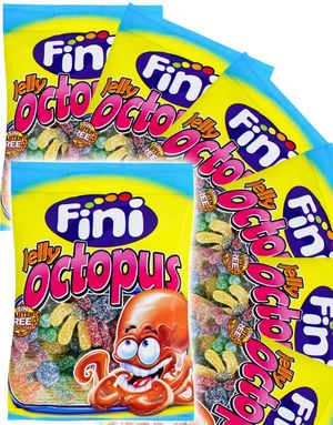 12 St Fini Jelly Octopus - Sur Bläckfiskformad Vingummi - Hel Låda 900 Gram