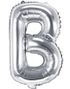 Silverfärgade Bokstavsballonger A-Z - 35 cm