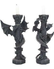 Guardians of the Light - 2 stk Drake Ljusstakar 28 cm
