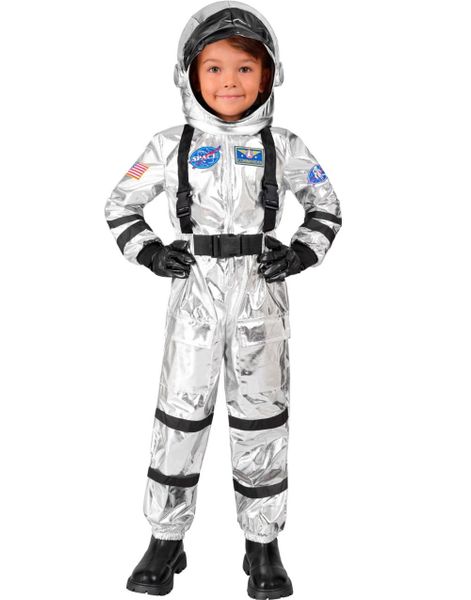 Sølvfarget Astronaut Barnekostyme