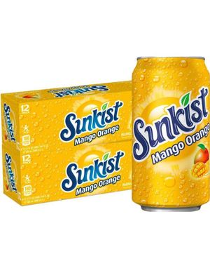 12 stk Sunkist Mango Orange 355 ml - Hel Eske (USA Import)