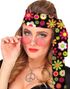 Hippie Pannband - Svart med Färgglada Blommor