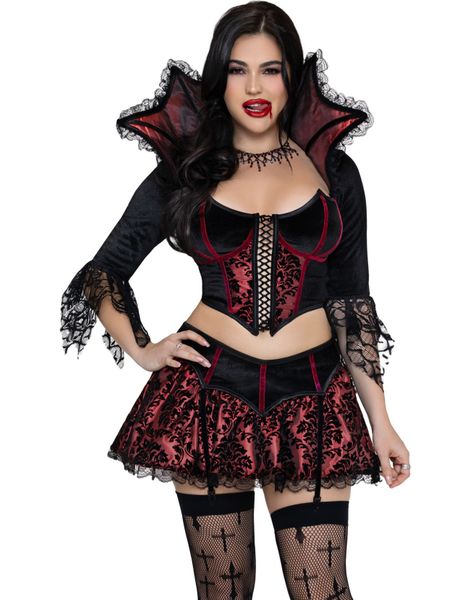 Love Bite Vampyr Kostyme med Topp og Garter Skjørt
