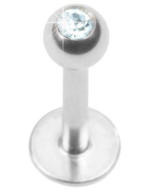Shiny Stone - Labret Piercing med Ljusblå Sten