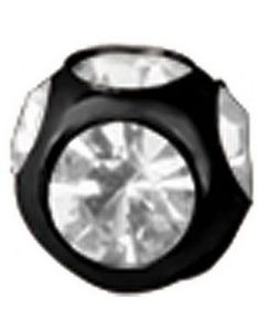 Diamond Spaceship Black/Crystal - 5 mm Stålkula till 1,6 mm stång