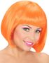 Neonorange Peruk med Bobfrisyr - Lyser Under UV-Ljus