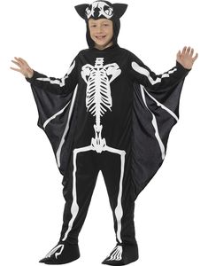 Fladdermusdräkt till Barn med Skelettryck