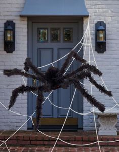 Stort  Utendørs Halloween Spindelvev med Edderkopp Hagedekorasjon
