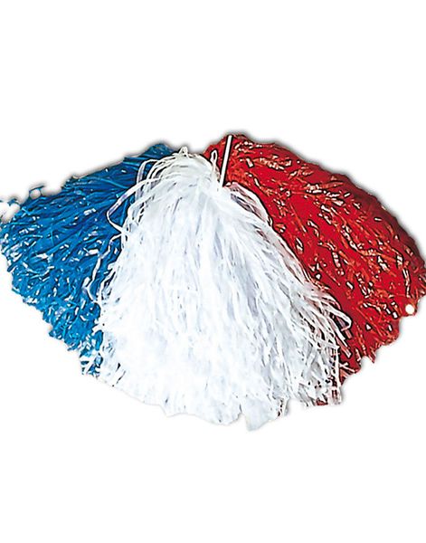 1 st Trefärgad Blå, Röd och Vit Pom Pom