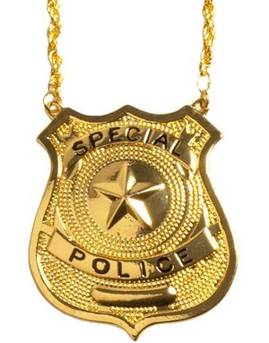 Special Police - Guldfärgat Polis Maskeradsmycke