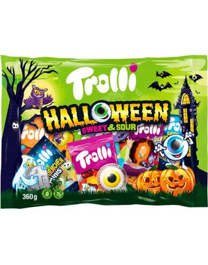 Stor Påse Trolli Sweet and Sour Mix med 19 Olika Godis 360 gram