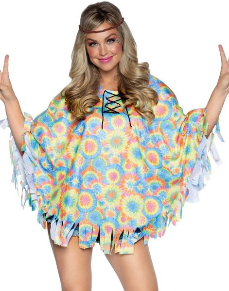 Pastell Hippie Poncho och Hårband