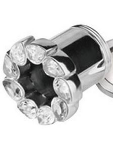 Drip Drop Clear - Silverfärgad Piercing Tunnel