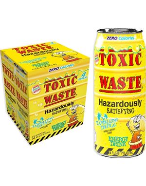 4 stk Toxic Waste Sugarfree Tantalizing Tropical Energy Drink 473 ml - Hel Eske (USA Import)