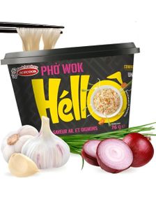 Pho Wok Bowl Garlic & Onion - Pho med Løk og Hvitløksmak - HELLO 76 gram (Vietnam)