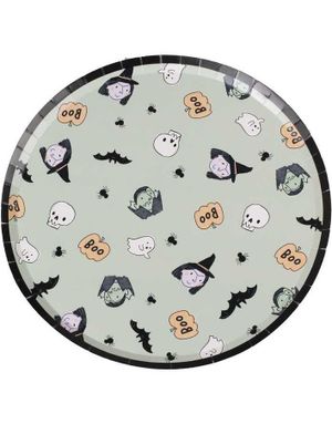 8 stk. Papirtallerkener 22 cm - Boo! Party