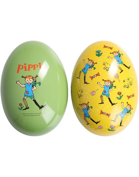 Metall Påskägg Med Pippi Motiv - 15 cm