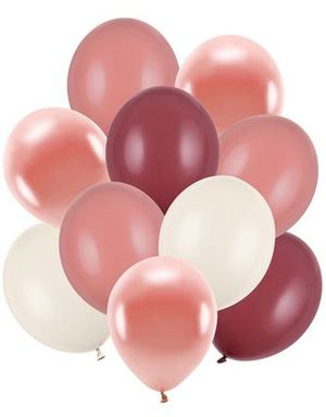 Ballongsett med 10 stk Metallisk og Pastellfargede Ballonger