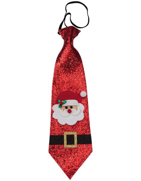 Röd Glittrande Jultomte Slips