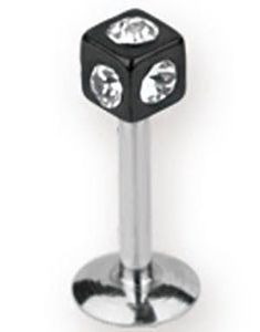 Tuff Labret med Fyrkantig Svart Kula med Klara Stenar