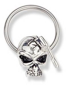 Skull with Ax - 1.6 x 14 mm BCR Piercing
