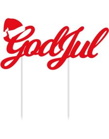 "God Jul" - Kaketopper 20 cm x 14,5 cm