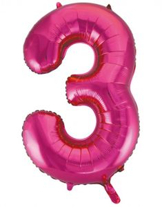 Talet 3 - Rosa JUMBO Folieballong 86 cm