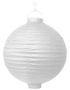 Vit Lykta med LED-Ljus 20 cm