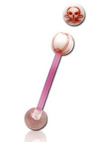 Pink Skull - Tungpiercing