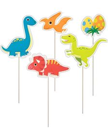 12 Stk Dinosaur Mat/Kakeflagg
