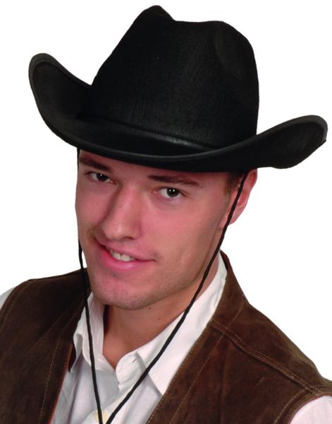 Svart Cowboyhatt med Snodd