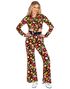 60' Svart Hippie Kostymebukse med Fargerike Blomster til Dame - L/XL