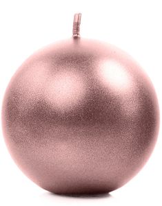 6 stk Metalliskt Rose Guldfärgade Kulformade Stearinljus 8 cm