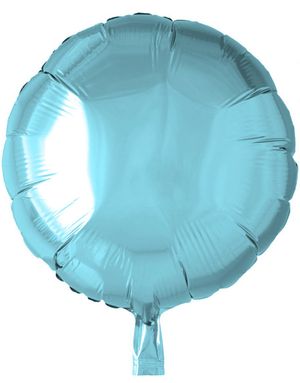 Rund Ljus Blå Folieballong 46 cm