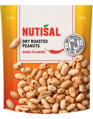 Nutisal Dry Roasted Peanuts Chili Flakes - Ristede Peanøtter 175g