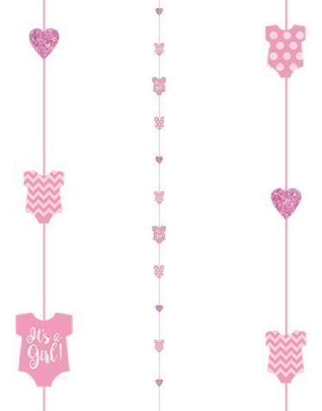 Its a Girl - Rosa Bodyformad Ballongsvans 182 cm
