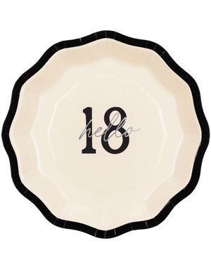 6 stk Papptallerkener 18 cm - Hello 18